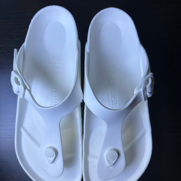 Birkenstock Gizeh EVA Slip On Sandals White Rubber Beach Flip Flops Size W 38 - Picture 5 of 16